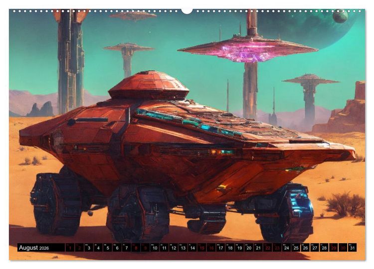 Produktbild: Futuristische Weltraumschlachten (hochwertiger Premium Wandkalender 2026 DIN A2 quer), Kunstdruck in Hochglanz