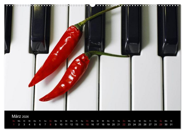 Produktbild: Hot Chili K&uuml;chen Kalender (hochwertiger Premium Wandkalender 2026 DIN A2 quer), Kunstdruck in Hochglanz