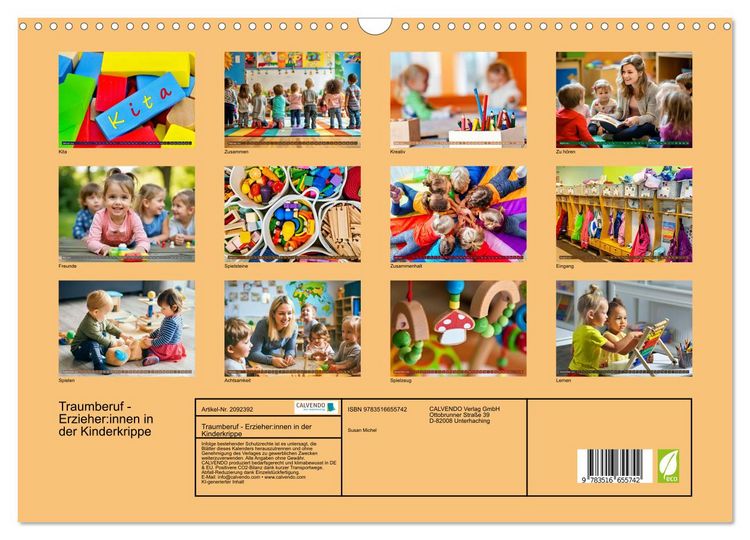 Produktbild: Traumberuf - Erzieher:innen in der Kinderkrippe (Wandkalender 2026 DIN A3 quer), CALVENDO Monatskalender