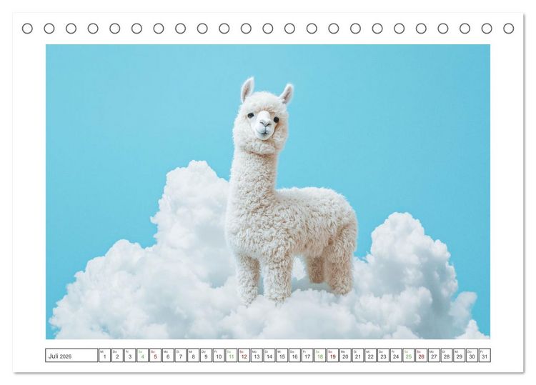 Produktbild: Die Welt der Alpakas (Tischkalender 2026 DIN A5 quer), CALVENDO Monatskalender