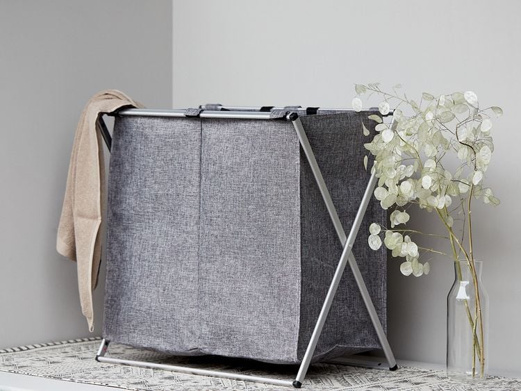 Produktbild: W&auml;schesammler Mod. Duo Grau meliert, Fassungsverm&ouml;gen: 120 Liter