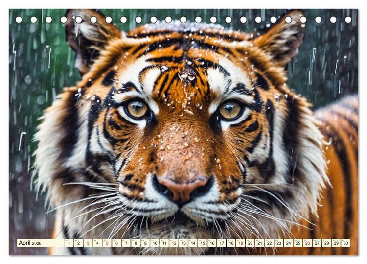 Produktbild: Tiger ganz nah (Tischkalender 2026 DIN A5 quer), CALVENDO Monatskalender