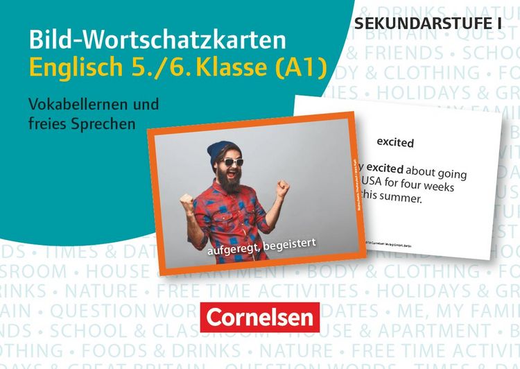 Produktbild: Bild-Wortschatzkarten Fremdsprachen Sekundarstufe I. Englisch Klasse 5/6 - F&uuml;r Vokabellernen und freies Sprechen (Stufe A1)