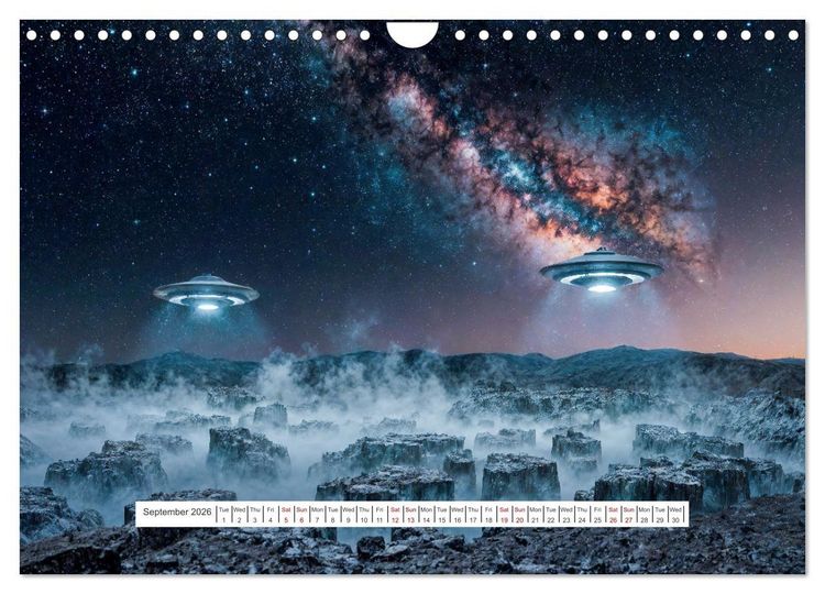 Produktbild: Flying saucers - The great journey (Wall Calendar 2026 DIN A4 landscape), CALVENDO 12 Month Wall Calendar