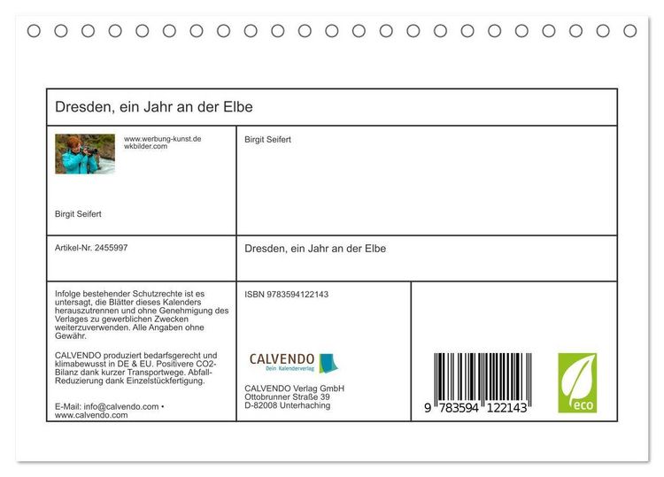 Produktbild: Dresden, ein Jahr an der Elbe (Tischkalender 2027 DIN A5 quer), CALVENDO Monatskalender