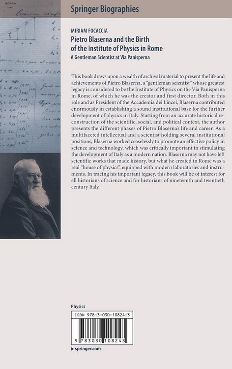 Produktbild: Pietro Blaserna and the Birth of the Institute of Physics in Rome