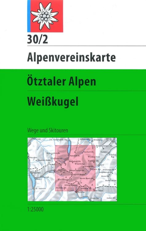 Produktbild: DAV Alpenvereinskarte 30/2 &Ouml;tztaler Alpen Wei&szlig;kugel 1 : 25 000