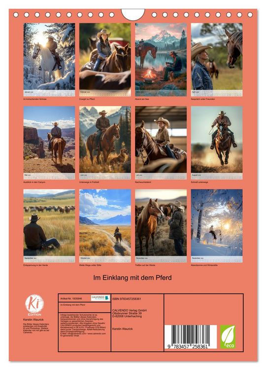 Produktbild: Im Einklang mit dem Pferd (Wandkalender 2026 DIN A4 hoch), CALVENDO Monatskalender
