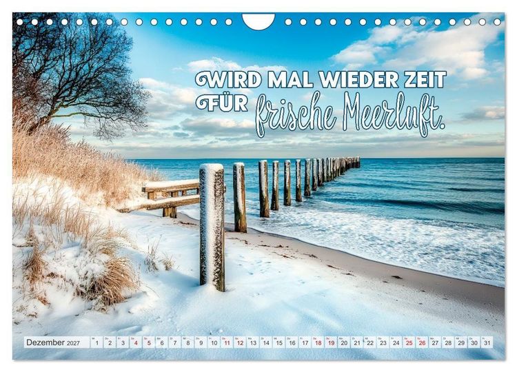 Produktbild: K&Uuml;STENZAUBER Sehnsucht nach Meer (Wandkalender 2027 DIN A4 quer), CALVENDO Monatskalender