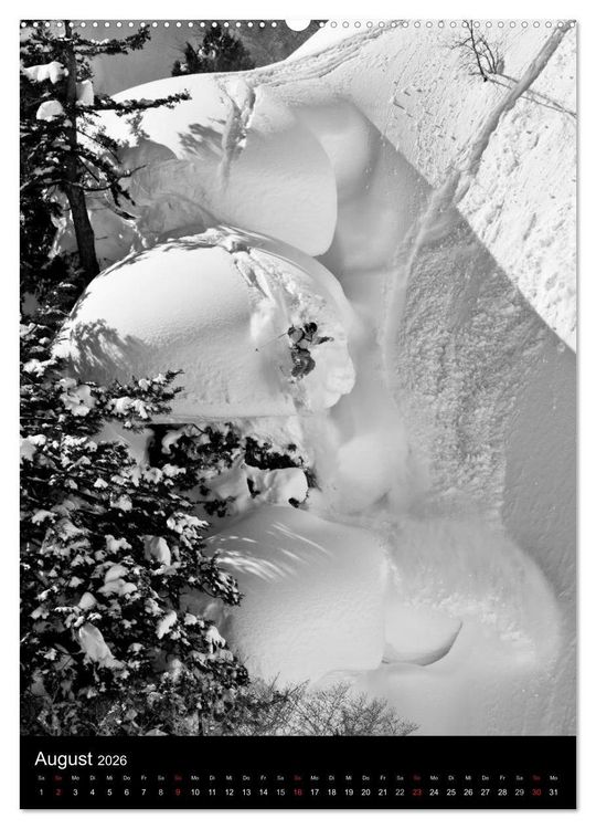 Produktbild: Monochrome Ski (Wandkalender 2026 DIN A2 hoch), CALVENDO Monatskalender
