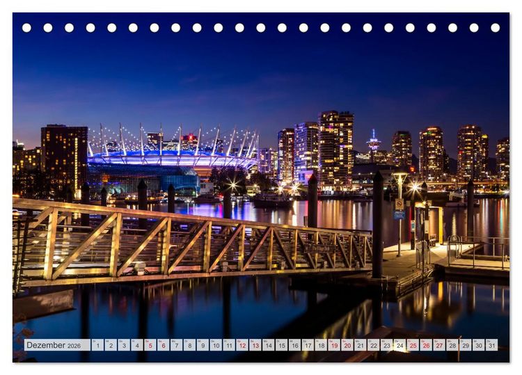 Produktbild: VANCOUVER K&uuml;stencharme und Urbanit&auml;t (Tischkalender 2026 DIN A5 quer), CALVENDO Monatskalender