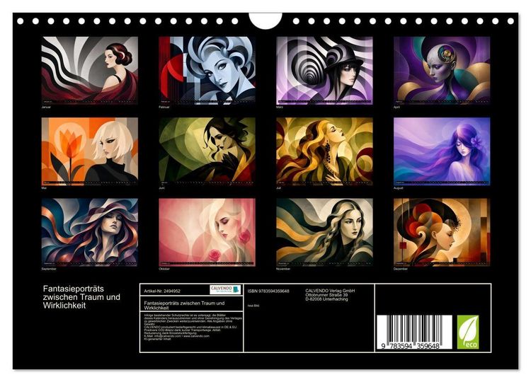 Produktbild: Fantasieportr&auml;ts zwischen Traum und Wirklichkeit (Wandkalender 2027 DIN A4 quer), CALVENDO Monatskalender
