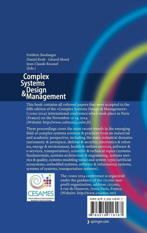 Produktbild: Complex Systems Design & Management
