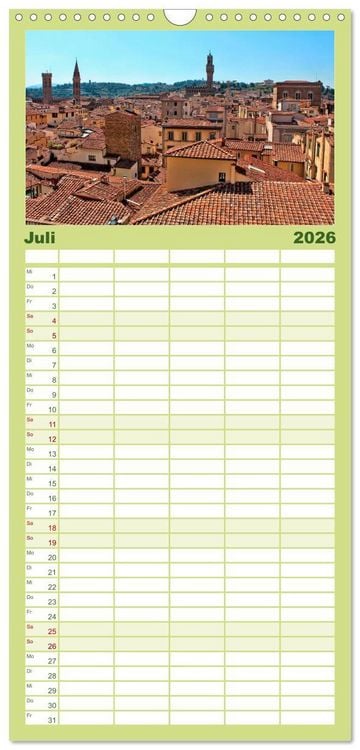 Produktbild: Familienplaner 2026 - Florenz - Sch&ouml;nheit in der Toskana mit 5 Spalten (Wandkalender, 21 x 45 cm) CALVENDO