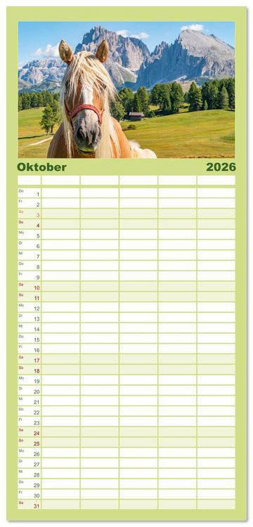 Produktbild: Familienplaner 2026 - Naturwunder Berge mit 5 Spalten (Wandkalender, 21 x 45 cm) CALVENDO