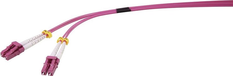 Produktbild: Renkforce RF-4969080 Glasfaser LWL Anschlusskabel 3.00 m Purpur-Rot [1x LC-Stecker - 1x LC-Stecker] 50/125 &micro; Multimode OM4