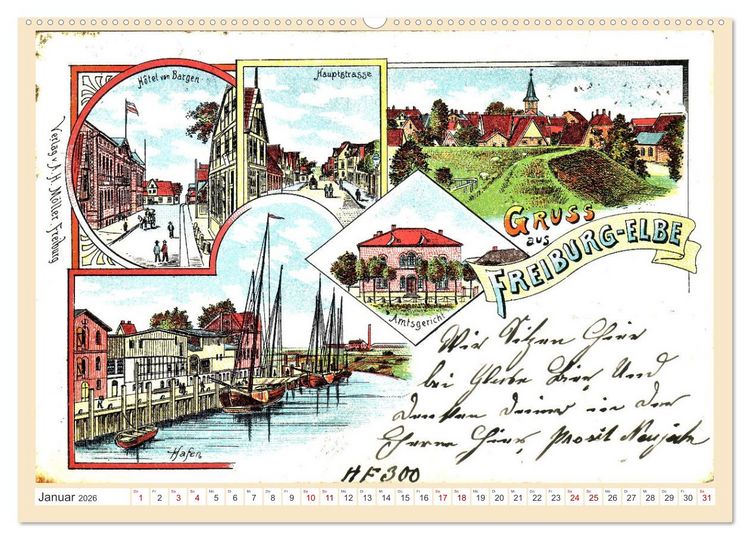 Produktbild: Gru&szlig; aus Freiburg an der Elbe (hochwertiger Premium Wandkalender 2026 DIN A2 quer), Kunstdruck in Hochglanz