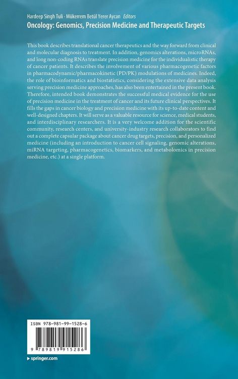 Produktbild: Oncology: Genomics, Precision Medicine and Therapeutic Targets