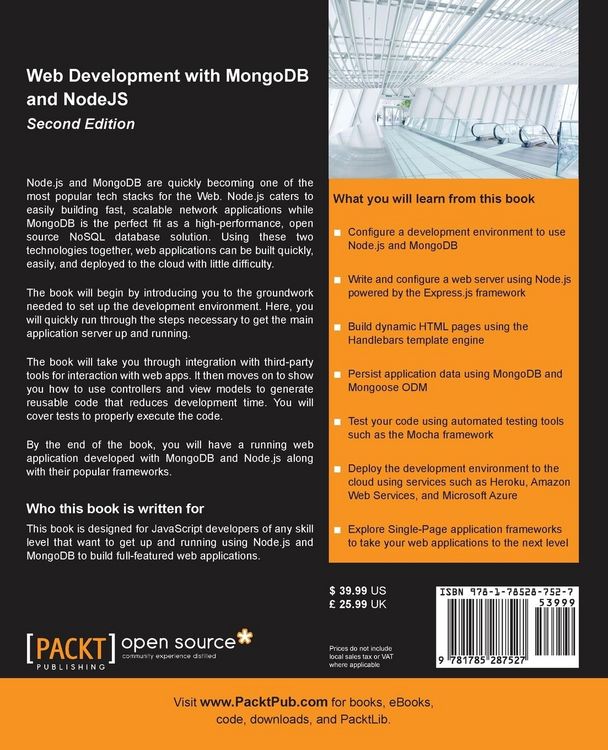 Produktbild: Web Development with MongoDB and NodeJS Second Edition