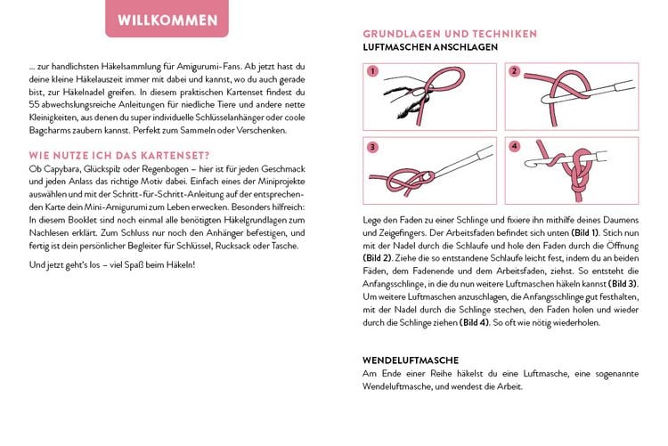 Produktbild: 55 x h&auml;keln &ndash; Mini-Amigurumis Schl&uuml;sselanh&auml;nger: Dein Kartenset mit niedlichen Tieren & mehr