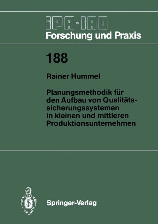 Produktbild: Planungsmethodik f&uuml;r den Aufbau von Qualit&auml;tssicherungssystemen in Kleinen und Mittleren Produktionsunternehmen