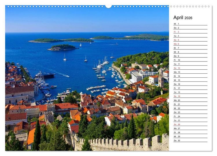 Produktbild: Kroatien - Traumhafte Landschaften und faszinierende St&auml;dte (Wandkalender 2026 DIN A2 quer), CALVENDO Monatskalender