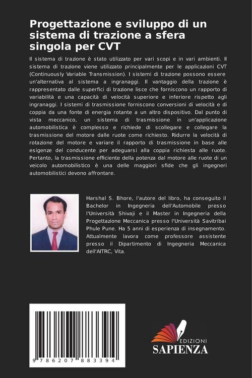 Produktbild: Progettazione e sviluppo di un sistema di trazione a sfera singola per CVT