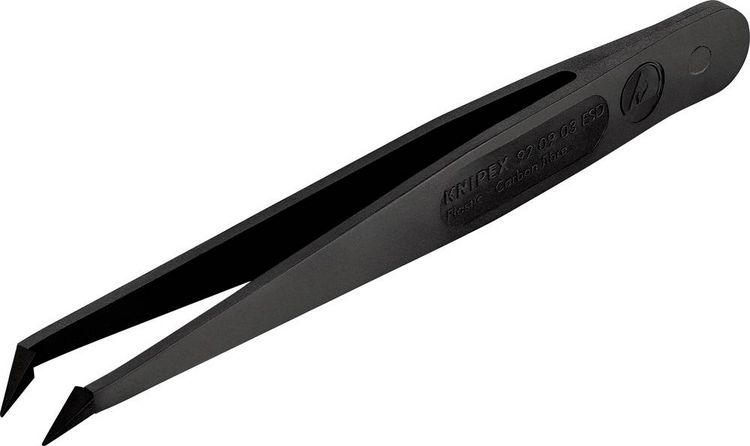 Produktbild: Knipex 92 09 03 ESD ESD Pinzette 1 St&uuml;ck Spitz, gebogen 45&deg;, fein 110mm