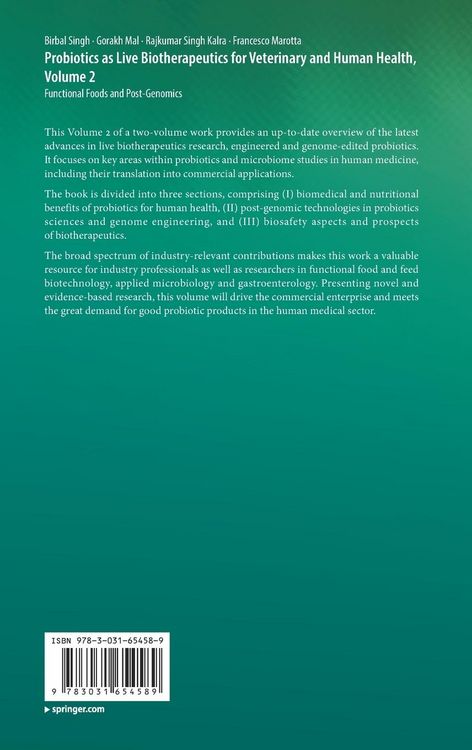 Produktbild: Probiotics as Live Biotherapeutics for Veterinary and Human Health, Volume 2