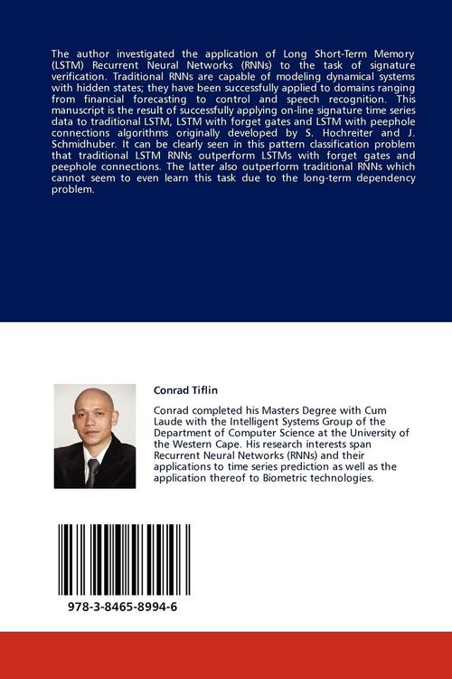 Produktbild: LSTM Recurrent Neural Networks for Signature Verification