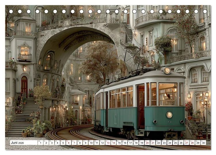 Produktbild: Stra&szlig;enbahnen - Pulsadern der Stadt (Tischkalender 2026 DIN A5 quer), CALVENDO Monatskalender