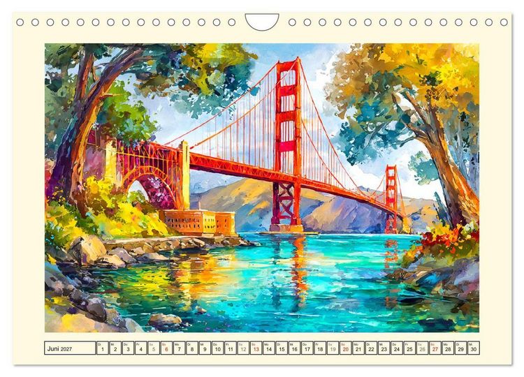 Produktbild: USA Impressionen. Zwischen Metropolen und Nationalparks (Wandkalender 2027 DIN A4 quer), CALVENDO Monatskalender