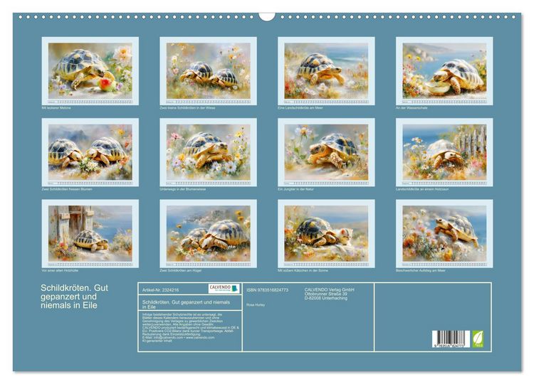 Produktbild: Schildkr&ouml;ten. Gut gepanzert und niemals in Eile (Wandkalender 2027 DIN A2 quer), CALVENDO Monatskalender