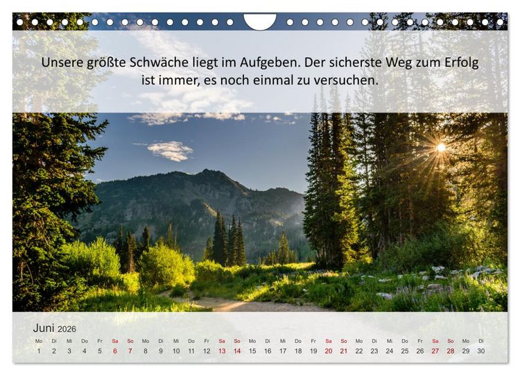 Produktbild: Motivationsspr&uuml;che Erfolgsweg (Wandkalender 2026 DIN A4 quer), CALVENDO Monatskalender