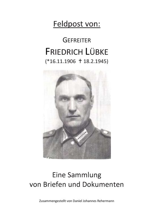Produktbild: Feldpost von: Gefreiter Friedrich L&uuml;bke