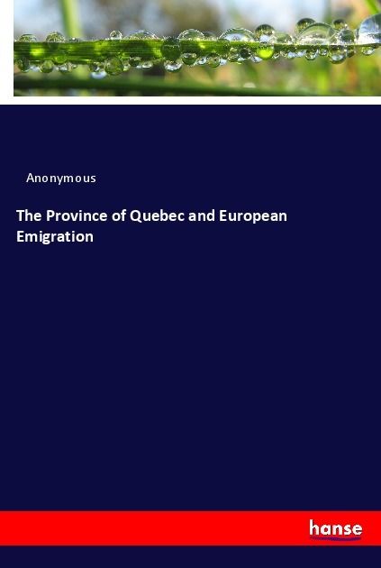 Produktbild: The Province of Quebec and European Emigration