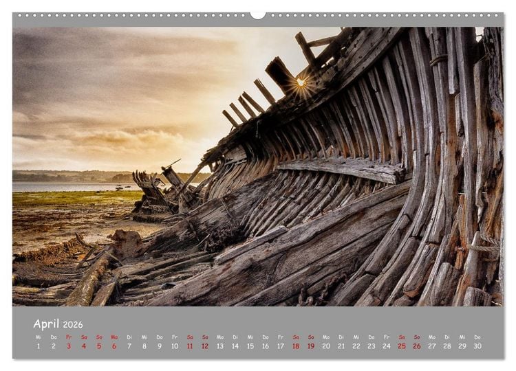 Produktbild: Wracks der Vergangenheit &ndash; Gestrandete Zeugen der Zeit (Wandkalender 2026 DIN A2 quer), CALVENDO Monatskalender