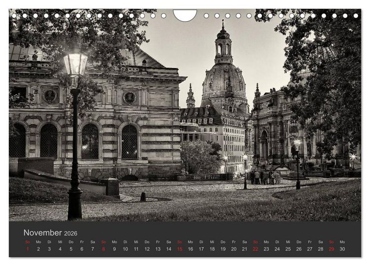 Produktbild: Dresden Schwarz Weiss 2026 (Wandkalender 2026 DIN A4 quer), CALVENDO Monatskalender