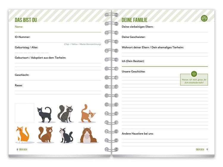 Pigna Tagebuch 12 Monate Mit Süßen Welpen-Motiv – Datumsfrei, Liniert, Thema Hunde/Katzen