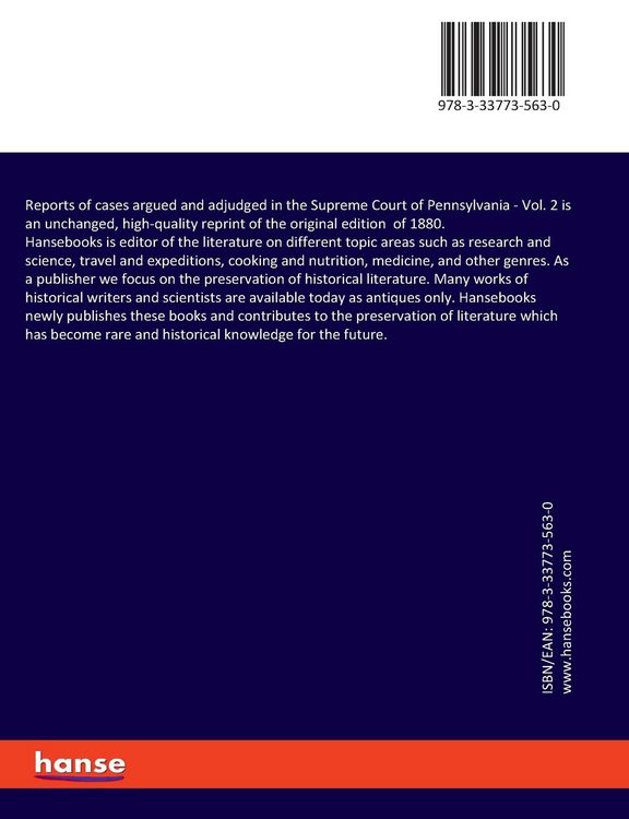 Produktbild: Reports of cases argued and adjudged in the Supreme Court of Pennsylvania