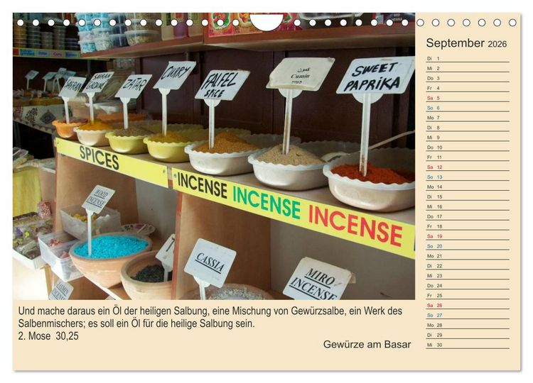 Produktbild: Jerusalem mit Bibelversen / Geburtstagsplaner (Wandkalender 2026 DIN A4 quer), CALVENDO Monatskalender