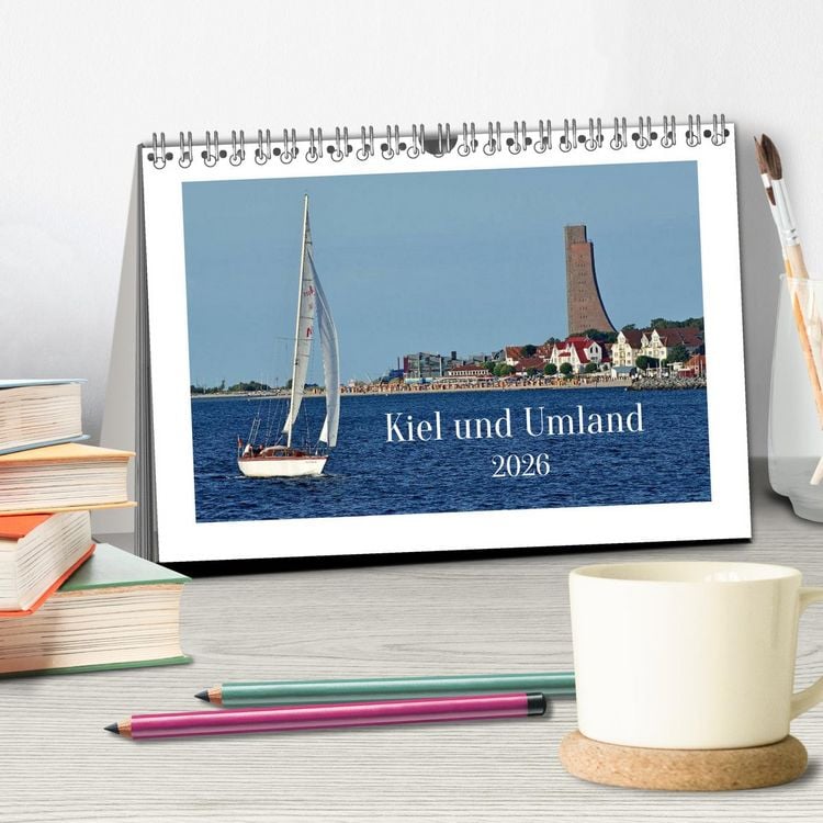 Produktbild: Kiel und Umland (Tischkalender 2026 DIN A5 quer), CALVENDO Monatskalender