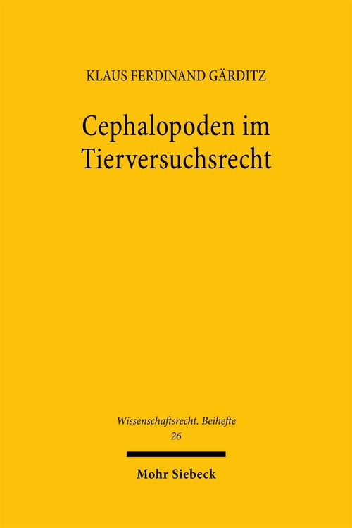 Produktbild: G&auml;rditz, K: Cephalopoden im Tierversuchsrecht