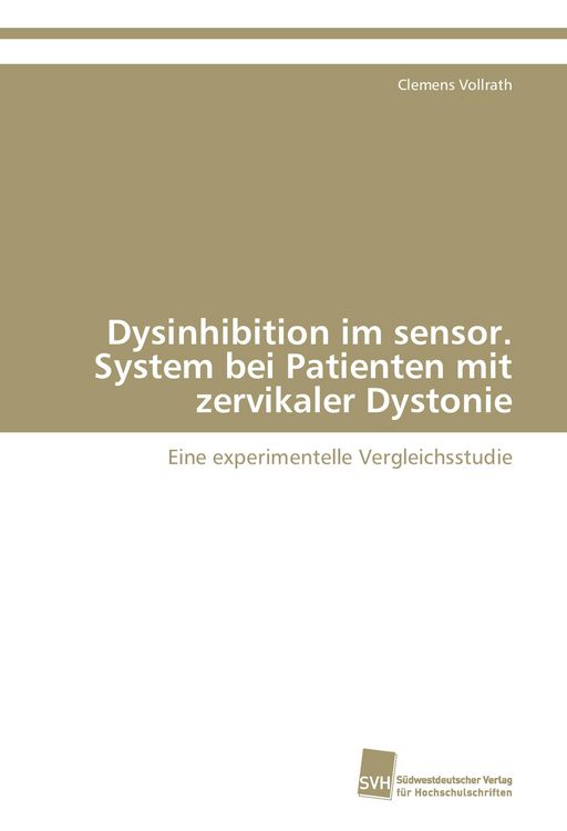 Produktbild: Dysinhibition im sensor. System bei Patienten mit zervikaler Dystonie