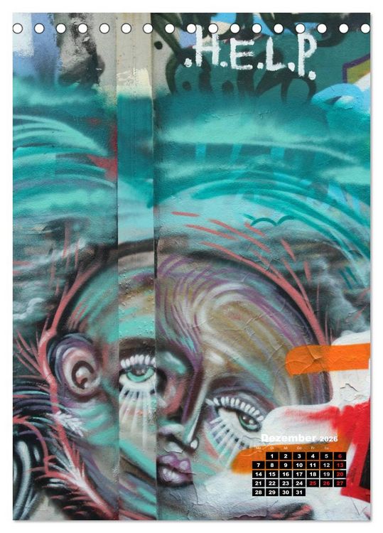 Produktbild: Graffiti & Streetart 2026 (Tischkalender 2026 DIN A5 hoch), CALVENDO Monatskalender