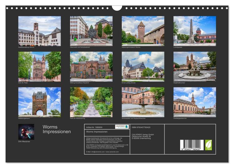 Produktbild: Worms Impressionen (Wandkalender 2026 DIN A3 quer), CALVENDO Monatskalender