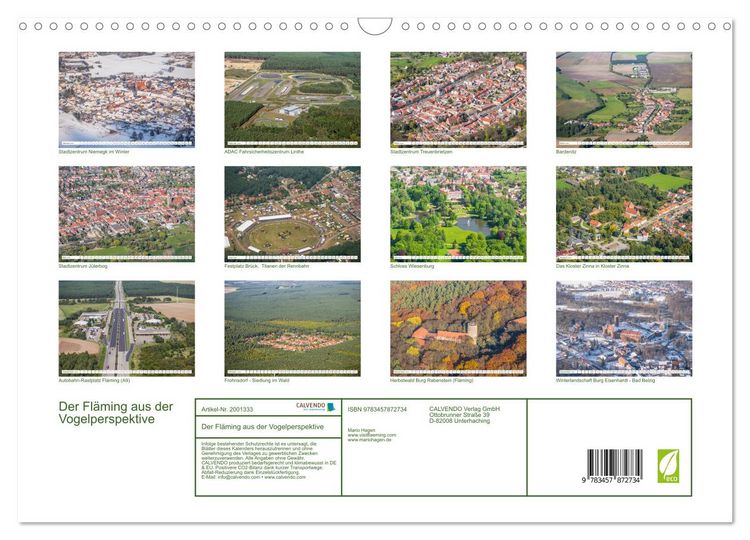 Produktbild: Der Fl&auml;ming aus der Vogelperspektive (Wandkalender 2026 DIN A3 quer), CALVENDO Monatskalender