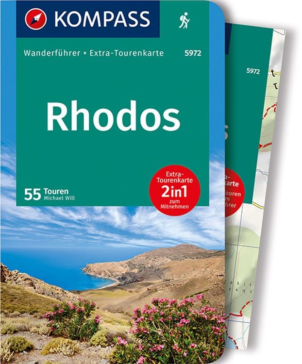 Produktbild: KOMPASS Wanderführer Rhodos, 55 Touren mit Extra-Tourenkarte