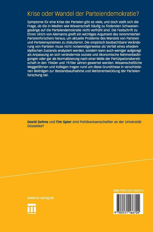 Produktbild: Krise oder Wandel der Parteiendemokratie?
