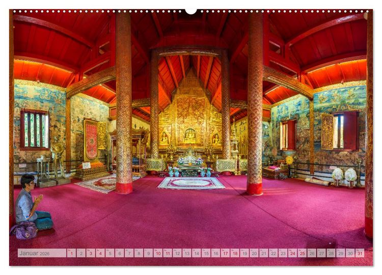 Produktbild: BUDDHA - Buddhistische Tempel in Nordthailand (hochwertiger Premium Wandkalender 2026 DIN A2 quer), Kunstdruck in Hochglanz